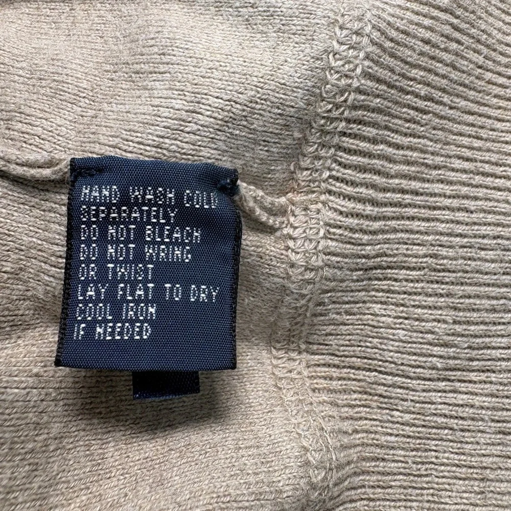 Polo Ralph Lauren Sweater Mens Size Large Beige Crewneck Cotton Pony Logo Preppy